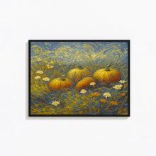 Fall Pumpkin Wildflower Wall Art, Printable Fall Wall Art Painting Autumn Pumpkin Picture