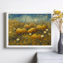 Fall Pumpkin Wildflower Wall Art, Printable Fall Wall Art Painting Autumn Pumpkin Picture)