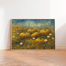 Fall Pumpkin Wildflower Wall Art, Printable Fall Wall Art Painting Autumn Pumpkin Picture)