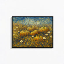 Fall Pumpkin Wildflower Wall Art, Printable Fall Wall Art Painting Autumn Pumpkin Picture)