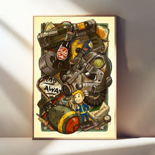 Fallout New Vegas, Game Poster, Retro Vintage Illustration, Gift Game Poster, Nostalgic Artwork, Unframed Canvas Print 1863050948
