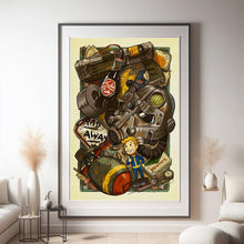 Fallout New Vegas, Game Poster, Retro Vintage Illustration, Gift Game Poster, Nostalgic Artwork, Unframed Canvas Print 1863050948