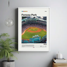 Fenway Park Poster Mid-Century Modern Boston Red Sox Stadium Art Print