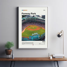 Fenway Park Poster Mid-Century Modern Boston Red Sox Stadium Art Print
