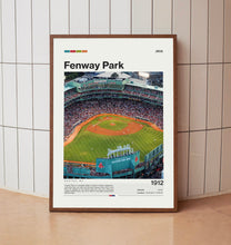 Fenway Park Poster Mid-Century Modern Boston Red Sox Stadium Art Print