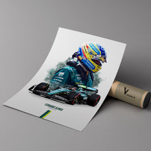 Fernando Alonso 2024 Aston Martin Poster F1 Wall Art 1782908714