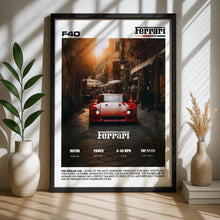 Ferrari F40 Supercar Poster 80s Dream Car Wall Art 4373673875