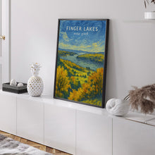 Finger Lakes New York Travel Poster, Finger Lakes Lake Ontario, Travel Wall Art, Personalized Travel Gifts, Custom Traveler Poster