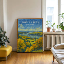 Finger Lakes New York Travel Poster, Finger Lakes Lake Ontario, Travel Wall Art, Personalized Travel Gifts, Custom Traveler Poster