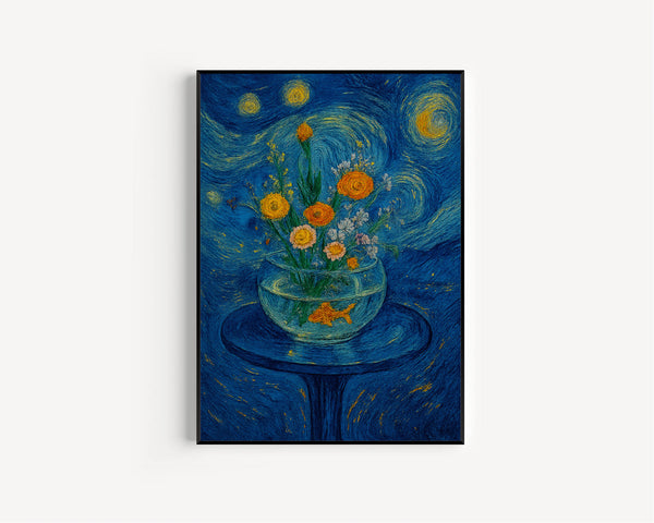 Fish Bowl Flowers Henri Matisse Print, Henri Matisse Style Fauvism Painting, Modern Exhibition Print, Flower Bouquet, Modern Artistic Fun