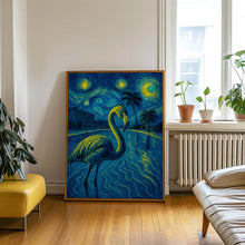 Flamingo Vintage Print, Flamingo In Miami, 1980s Motel Hotel Miami, Tropical Bird Art, Funny Eclectic Flamingo In Swimming Pool, Vacation