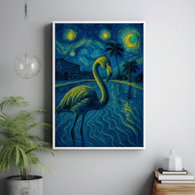 Flamingo Vintage Print, Flamingo In Miami, 1980s Motel Hotel Miami, Tropical Bird Art, Funny Eclectic Flamingo In Swimming Pool, Vacation