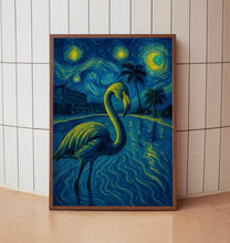 Flamingo Vintage Print, Flamingo In Miami, 1980s Motel Hotel Miami, Tropical Bird Art, Funny Eclectic Flamingo In Swimming Pool, Vacation