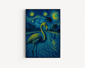 Flamingo Vintage Print, Flamingo In Miami, 1980s Motel Hotel Miami, Tropical Bird Art, Funny Eclectic Flamingo In Swimming Pool, Vacation