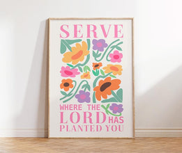 Floral Christian Wall Art Retro Flower Poster (Digital Download) 4301348258