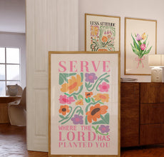 Floral Christian Wall Art Retro Flower Poster (Digital Download) 4301348258