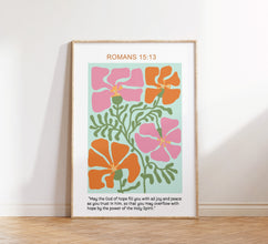 Floral Christian Wall Art, Romans Scripture, Religious Poster, Wall Decor, Faith Poster, Bible Verse, Baptism Gift, Gift for Christian 1761167787