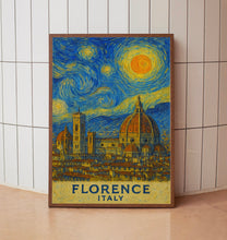 Florence Poster Print, Florence Travel Poster, Florence Van Gogh Style Wall Art, Florence, Italy
