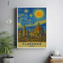 Florence Poster Print, Florence Travel Poster, Florence Van Gogh Style Wall Art, Florence, Italy