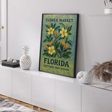 Florida State Flower Art Print, 1960s Orange Blossom Wall Art, Neutral Botanical Pastel Artwork, Florida Flower
