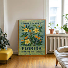 Florida State Flower Art Print, 1960s Orange Blossom Wall Art, Neutral Botanical Pastel Artwork, Florida Flower