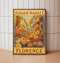 Flower Market Florence Print, Italy Travel Art, Large Modern Poster, Botanical Wall Art, Pink Flowers, Trendy Wall Art, Floral Illustration