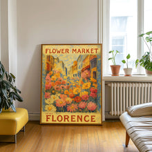 Flower Market Florence Print, Italy Travel Art, Large Modern Poster, Botanical Wall Art, Pink Flowers, Trendy Wall Art, Floral Illustration