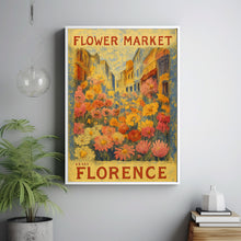 Flower Market Florence Print, Italy Travel Art, Large Modern Poster, Botanical Wall Art, Pink Flowers, Trendy Wall Art, Floral Illustration