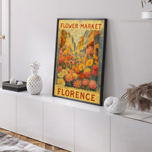 Flower Market Florence Print, Italy Travel Art, Large Modern Poster, Botanical Wall Art, Pink Flowers, Trendy Wall Art, Floral Illustration