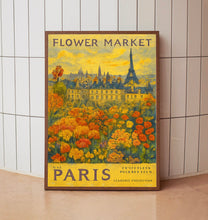 Flower Market Paris Print, France Travel Art, Trendy Wall Art, Botanical Wall Art, Purple Art, Pink Peony, Purple Rose, Floral Illustration