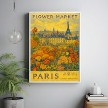 Flower Market Paris Print, France Travel Art, Trendy Wall Art, Botanical Wall Art, Purple Art, Pink Peony, Purple Rose, Floral Illustration
