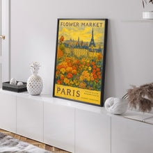 Flower Market Paris Print, France Travel Art, Trendy Wall Art, Botanical Wall Art, Purple Art, Pink Peony, Purple Rose, Floral Illustration
