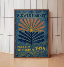 Flower Market Print - Moseley Birmingham, Colourful Retro Art, Groovy Floral, 1970s 1960s, Bright Abstract, Hippie Flowers, On Trend Poster