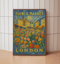 Flower Market Print, London Print, Botanical Prints, Floral Illustration, Colorful Prints, Trendy Prints, Pink Prints, Gift, Flower Print