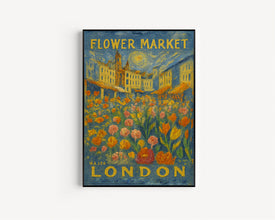 Flower Market Print, London Print, Botanical Prints, Floral Illustration, Colorful Prints, Trendy Prints, Pink Prints, Gift, Flower Print