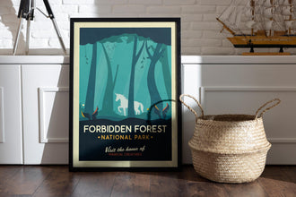 Forbidden Forest National Park Poster Enchanted Landscape & Mythical Creatures Print 1849144276