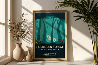 Forbidden Forest National Park Poster Enchanted Landscape & Mythical Creatures Print 1849144276