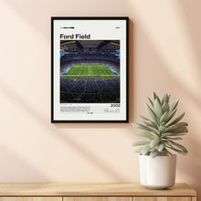 Ford Field Poster, Detroit Lions Poster Print, NFL Stadium Poster, Football Fan Gift Print