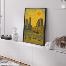 Fort Wayne Poster Print, Fort Wayne Travel Poster, Fort Wayne Van Gogh Style Wall Art, Fort Wayne, Indiana, United States