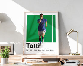 Francesco Totti Poster, Italian Football Legend Wall Art Sport Poster 1590396764