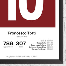 Francesco Totti Roma Legend Stats Football Print 1153120339