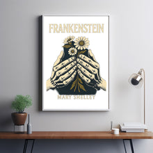 Frankenstein Poster, Mary Shelley Art, Vintage Book Cover, Minimalist Wall Art, Gothic Literature