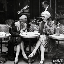 French Cafe Girls Print, 1920's Flapper Girl, Paris Black and White Wall Art, Vintage Print, Photography Prints, Museum Quality Photo Print 1606605376