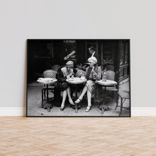 French Cafe Girls Print, 1920's Flapper Girl, Paris Black and White Wall Art, Vintage Print, Photography Prints, Museum Quality Photo Print 1606605376