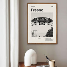 Fresno City Art Print  Fresno Poster  Fresno Wall Art  Mid Century Poster  Travel Print Art  California 1689790179