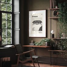 Fresno City Art Print  Fresno Poster  Fresno Wall Art  Mid Century Poster  Travel Print Art  California 1689790179