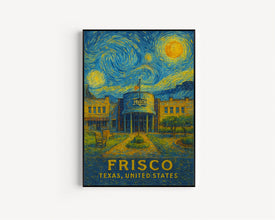 Frisco Poster Print, Frisco Travel Poster, Frisco Van Gogh Style Wall Art, Frisco, Texas, United States
