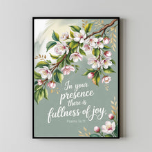 Fullness of Joy Christian Wall Art Print, Scripture Prints, Bible Verse Artwork, Vintage, Tree