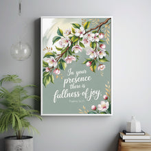 Fullness of Joy Christian Wall Art Print, Scripture Prints, Bible Verse Artwork, Vintage, Tree