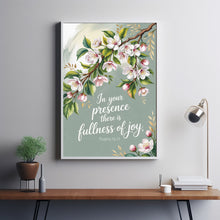 Fullness of Joy Christian Wall Art Print, Scripture Prints, Bible Verse Artwork, Vintage, Tree